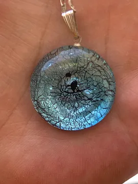 Gümüş Varaklı Murano Kolye 