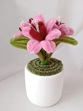 Solmayan Dekoratif Mini Saksılı  Çiçek Çok Renkli