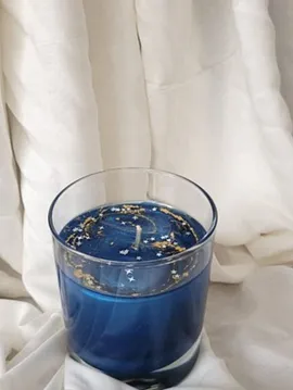 Gök Atlası Mum Büyük Kokulu Mum Saks Mavi