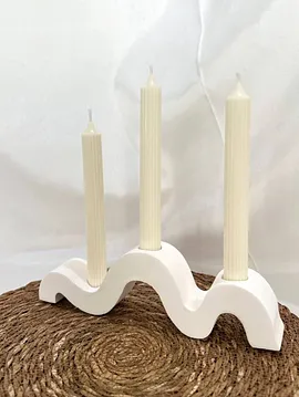 Dekoratif 3 Lü Şamdan Mumluk