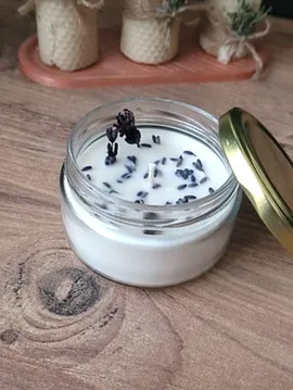 Dekoratif Lavanta Düşü Kokulu Mum Beyaz