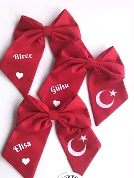 İsimli Ay Yıldızlı Bayram Tokası  Kırmızı