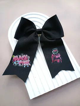 Blackpink Baskılı Kurdele Fiyonk Toka Siyah