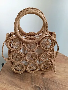 Hasır Halka Çanta  Taba