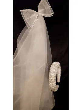 Bride V3 Beyaz Kristal Taç Ve Fiyonk Gelin Seti
