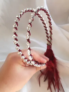 Redhead Gümüş Taşlı El Yapımı Taç Toka - Saç Aksesuarı