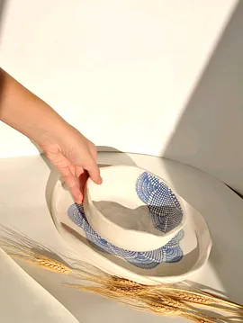 Seramik Tasarım Kase  Saks Mavi
