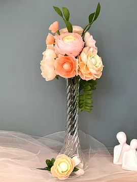 Boho Whisper Gelin Buketi- Kağıt Çiçek Sanatı Pembe