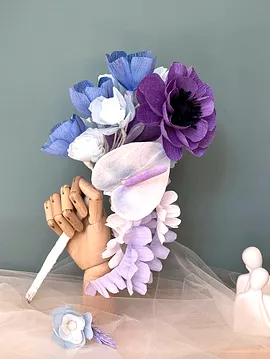 Ocean Soul Gelin Buketi-kağıt Çiçek Sanatı Mavi