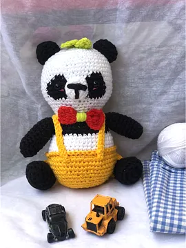 Baba Oğul Panda Oyuncak Sarı
