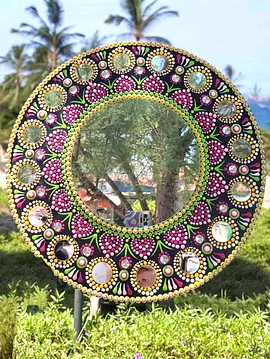 Dot Mandala Ayna  Çok Renkli