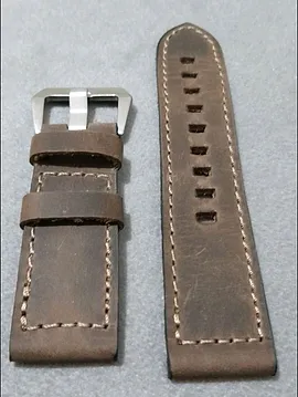 26 Mm Panerai Saat Kordonu Crayz  Deri Elyapımı Kordon  Kahverengi