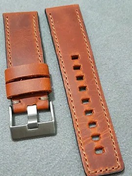 22 Mm Deri Elyapımı Crayz Deri Kordon  Taba