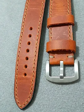 26 Mm Taba Crayz El Yapımı Gerçek Deri Saat Kordonu  Taba