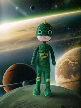 Pijamaskeliler Amigurumi Kertenkele Çocuk Yeşil