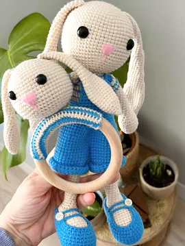 Amigurumi Uzun Kulak Tavşan Ve Çingırak Seti