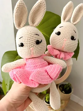 Amigurumi Tavşan Oyuncak Ve Çıngırak Set