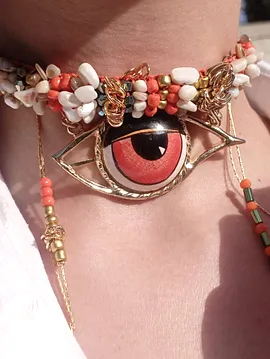 Turuncu Göz Choker Turuncu