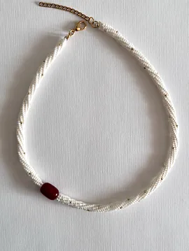 Sienna - Miyuki Handmade Kolye Beyaz