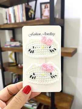 Hello Kitty Çıt Çıt Toka Beyaz Beyaz