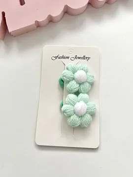 Papatya Lastikli Çocuk Tokası Açık Yeşil