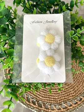 Papatya Lastikli Çocuk Tokası Beyaz