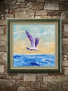 Martı 25x25 Cm Yağlı Boya 