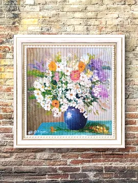Çiçekler Yağlı Boya 30x30cm 
