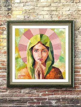 Mistik Kadın 20x20 Cm Yağlı Boya 