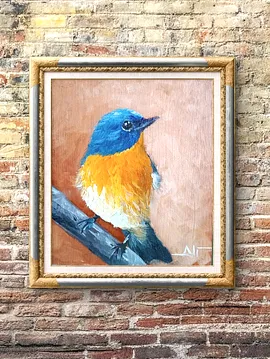 Kuş Yağlı Boya Tablo 15x18cm 