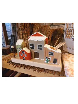 Peçetelik 1 Karlı Cadde Ahşap - 036