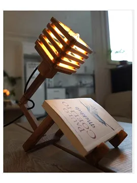 Ahşap Hareketli Okuma Lambası Book Lamp - 002