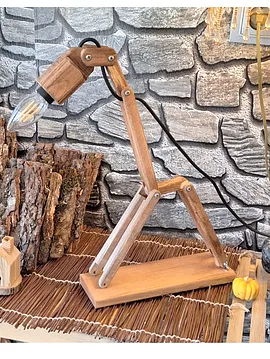 Ahşap Hareketli Okuma Lambası Giraffe Lamp - 006
