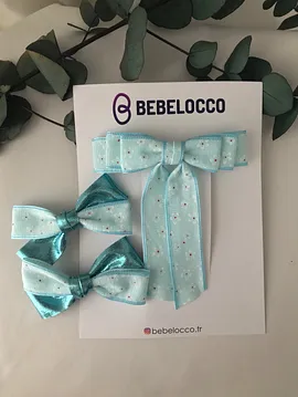Mavi Üçlü Set Toka Açık Mavi