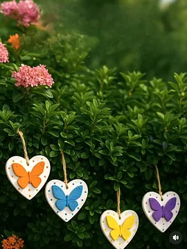 9lu Yaz Kelebekleri Bahçe-balkon Duvar Dekor Seti 