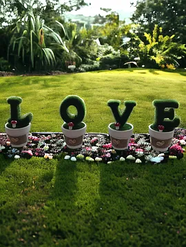 Dekoratif Saksıda Love Dekoru  