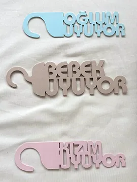 Bebek-kızım-oğlum Uyuyor Kapı Askısı 