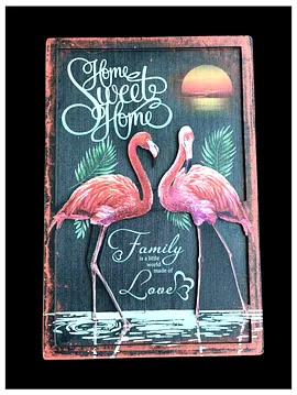 Flamingo 3d Kabartmalı Dekorasyon Tablo