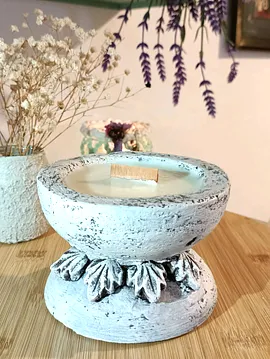 Özel Seri Tasarım Beton , Kokuku Soya Wax Mum  Beyaz