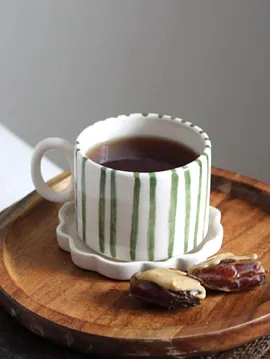 Çizgili Mug Yeşil