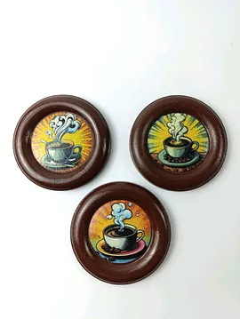 3 'lü Coffee  Kahve  Bardak Altlığı  Kahverengi