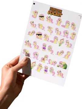My Little Pony Fluttershy Sticker  Pembe