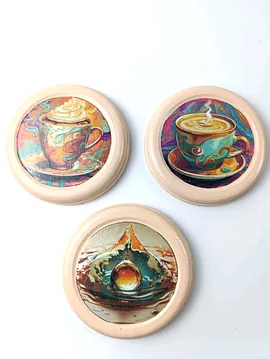 3'lü Coffee Tasarım Dekoratif Duvar Süsü 
