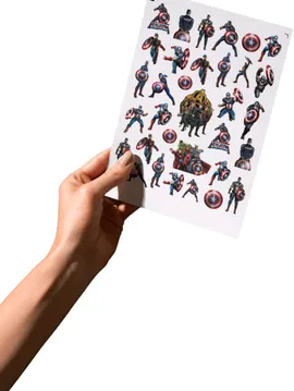 Captain America Ve Avengers Temalı Sticker Seti Marvel Mavi