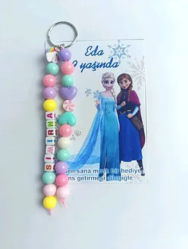 Elsa Konsept İsim Anahtarlık Doğum Günü Hediyesi 10 Adet Mavi