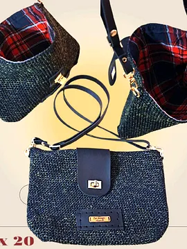Makrome İpten Clutch Çanta  Siyah