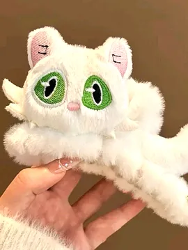 Peluş Kedi Toka Beyaz