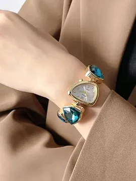 Şık Tasarım Zincirli Saat Saks Mavi 20 Mm Altı