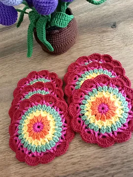 Bardak Altlığı 6'lı Takım  Bordo