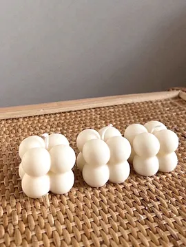 Moon Obje Kokulu Mini Bubble Mum Beyaz